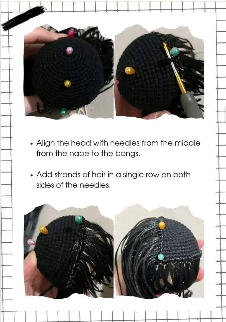 Crochet Amigurumi Girl Doll Pattern with Braids and Violin Background