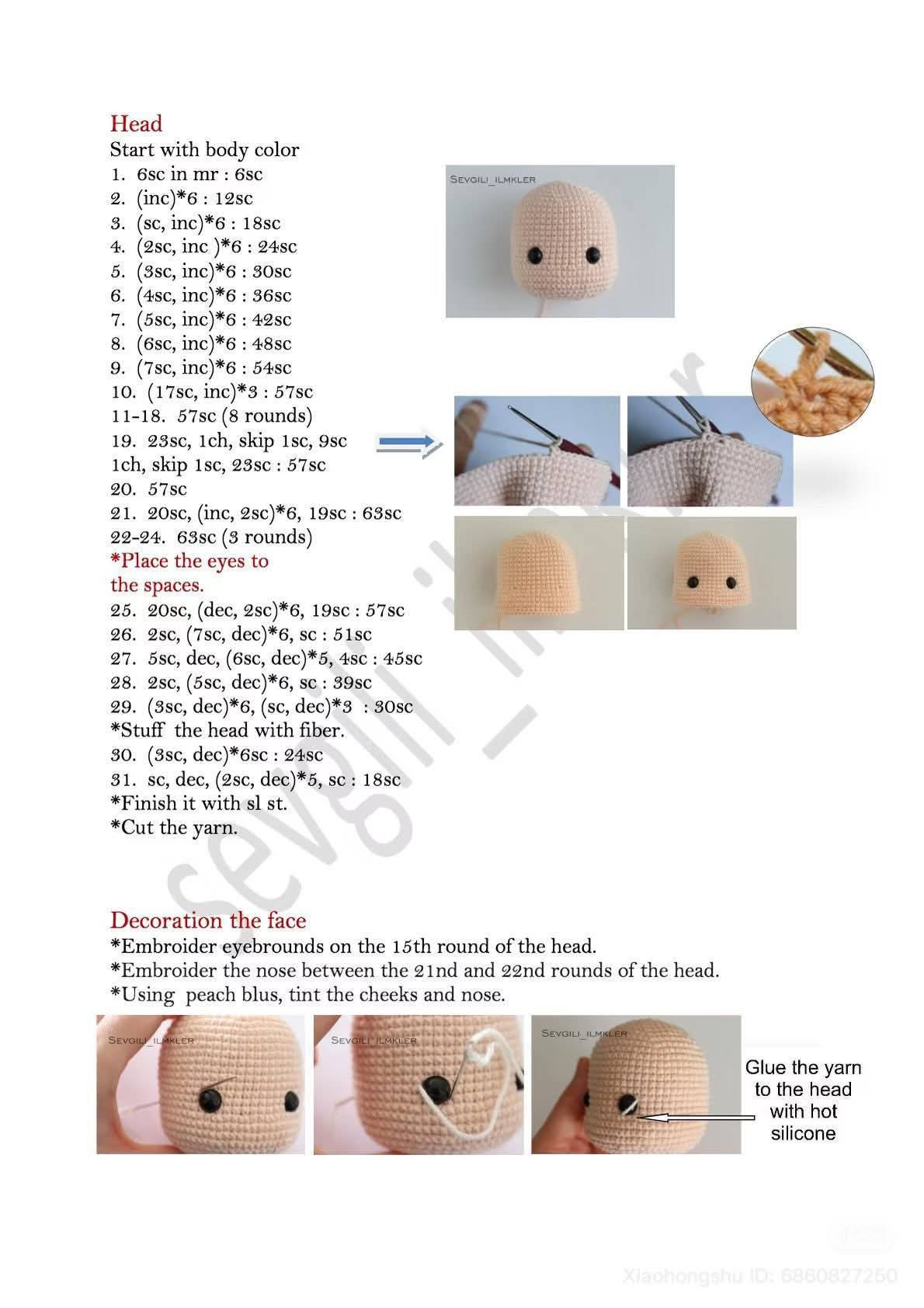 Crochet Amigurumi Girl Doll Pattern with Traditional Dress and Flower Hair Buns