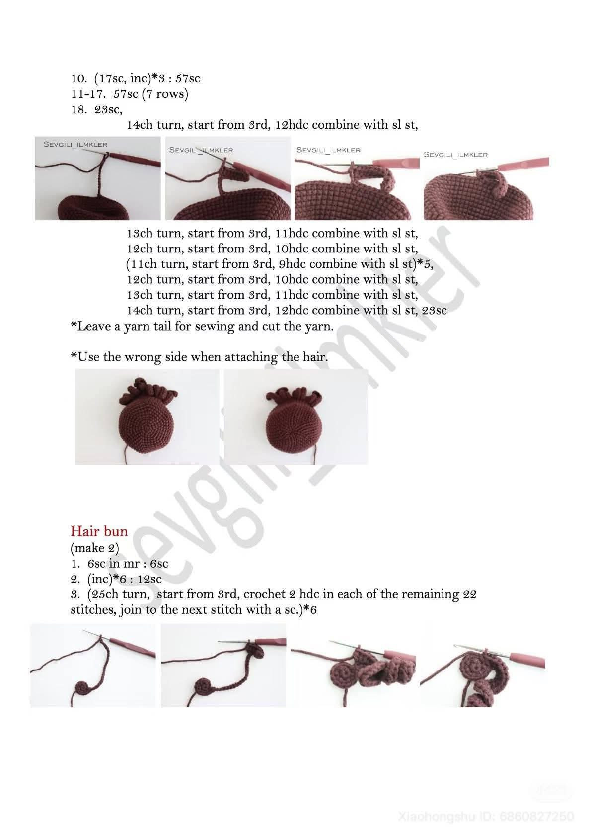 Crochet Amigurumi Girl Doll Pattern with Traditional Dress and Flower Hair Buns