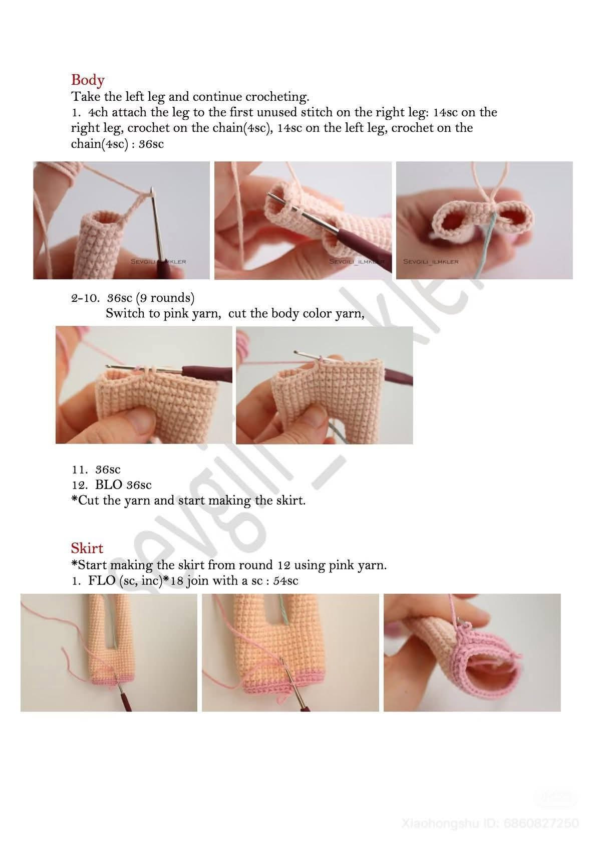 Crochet Amigurumi Girl Doll Pattern with Traditional Dress and Flower Hair Buns