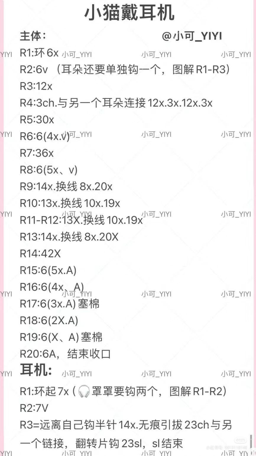Crochet Amigurumi Keychain and Doll Pattern with Headphones