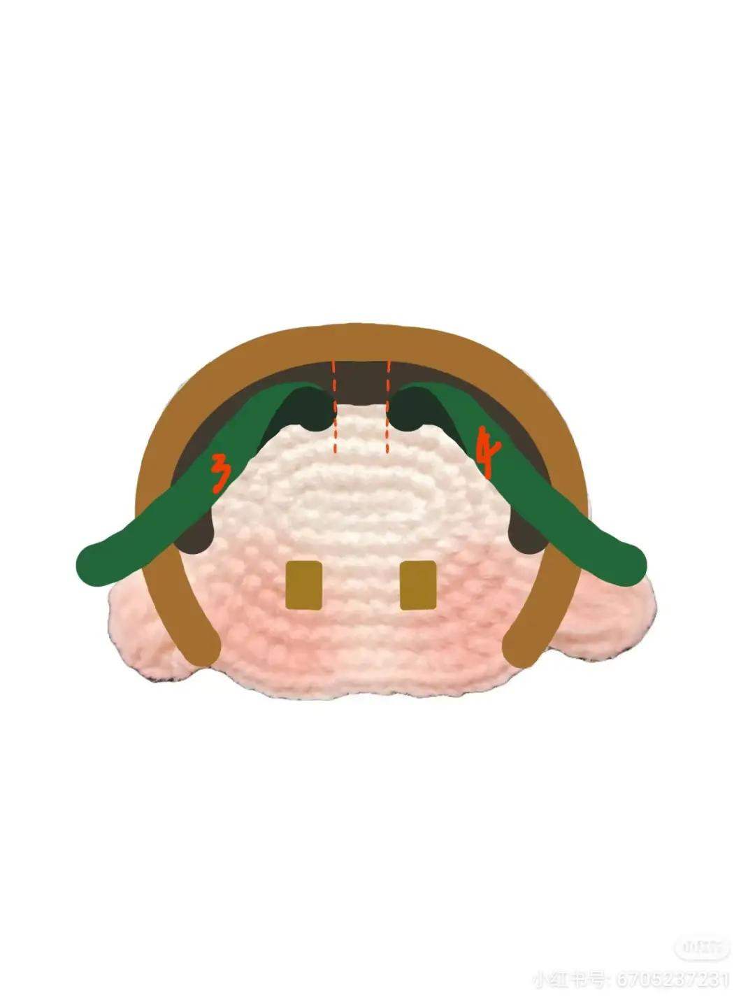 Crochet Amigurumi Keychain Doll Pattern Chart: Zhou Yu Character with Flat Face and Braided Hair Tutorial