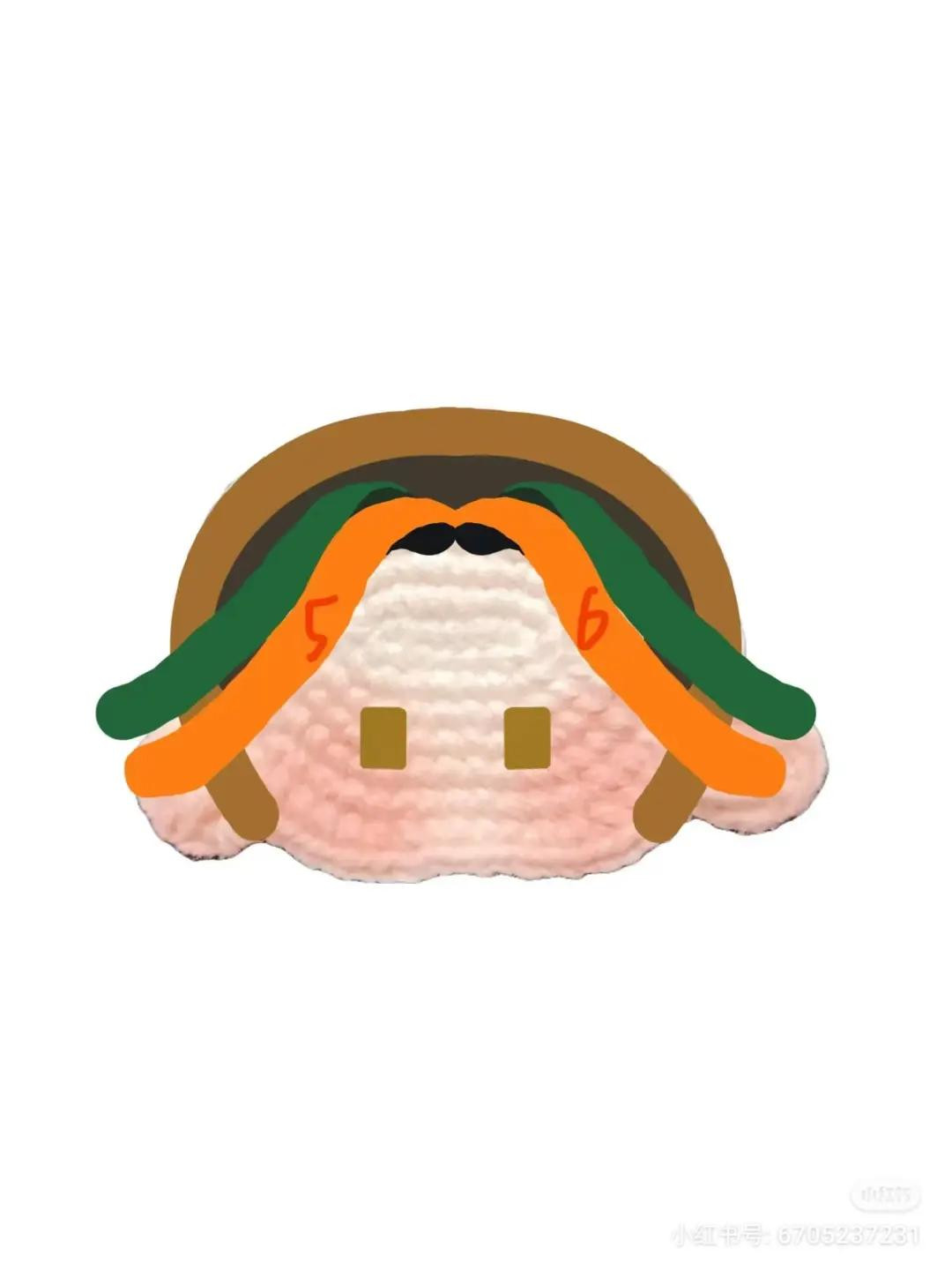 Crochet Amigurumi Keychain Doll Pattern Chart: Zhou Yu Character with Flat Face and Braided Hair Tutorial