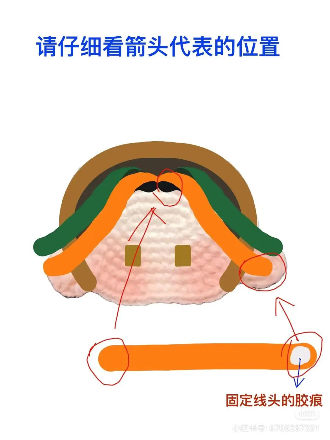 Crochet Amigurumi Keychain Doll Pattern Chart: Zhou Yu Character with Flat Face and Braided Hair Tutorial