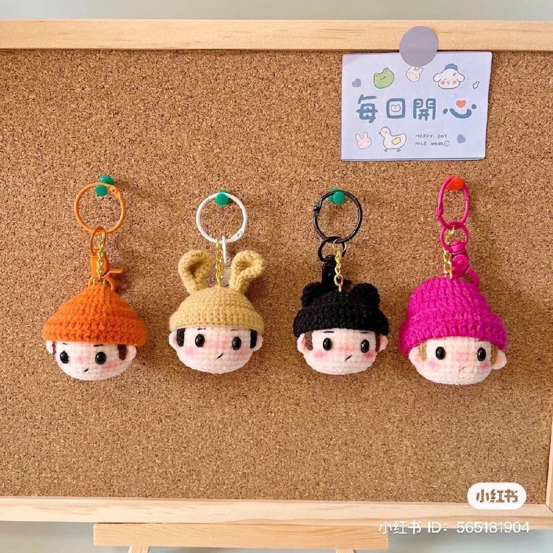 Crochet Amigurumi Keychains and Hat Patterns with Rabbit Ears