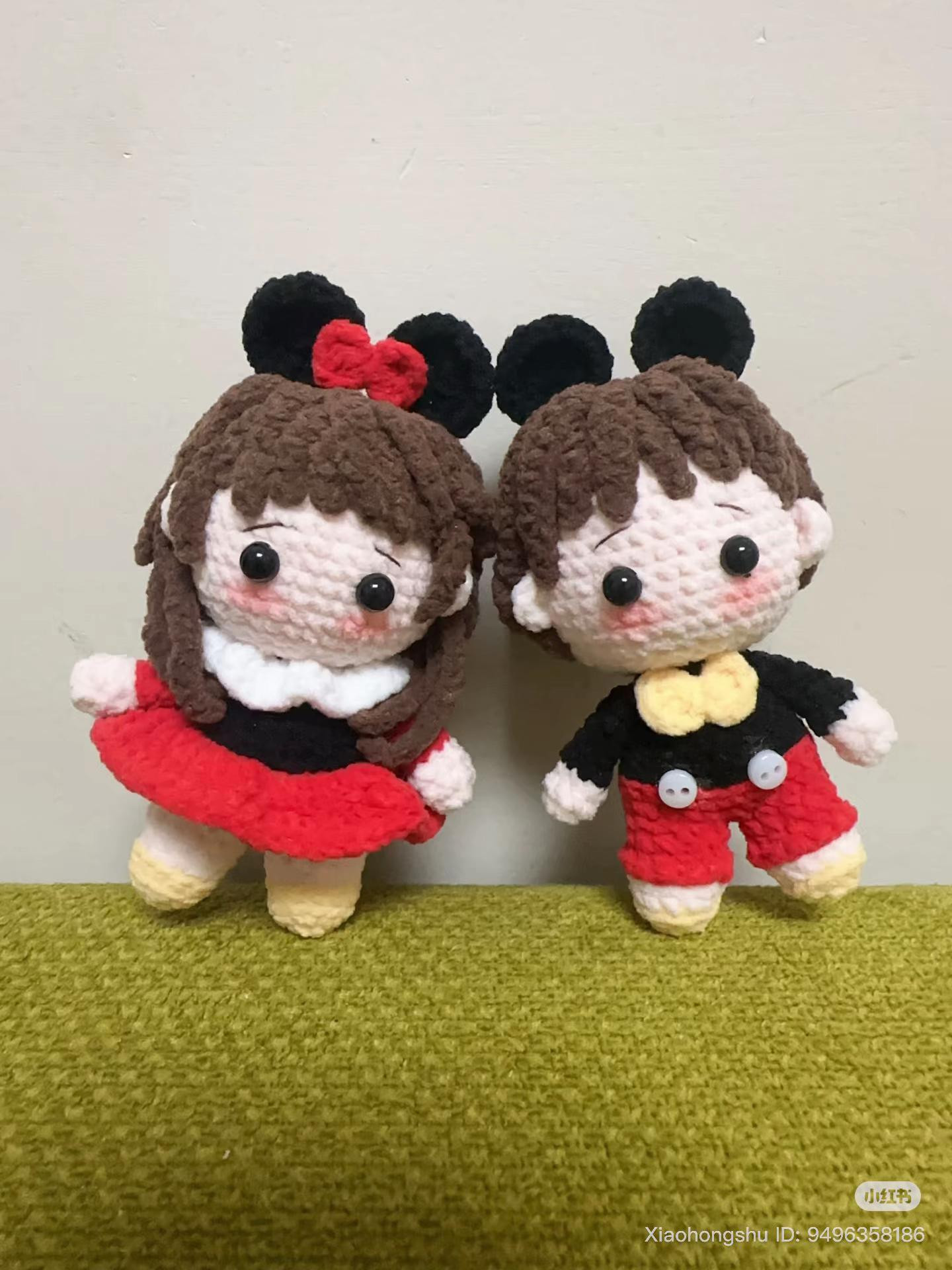 Crochet Amigurumi Mickey and Minnie Doll Pattern Chart