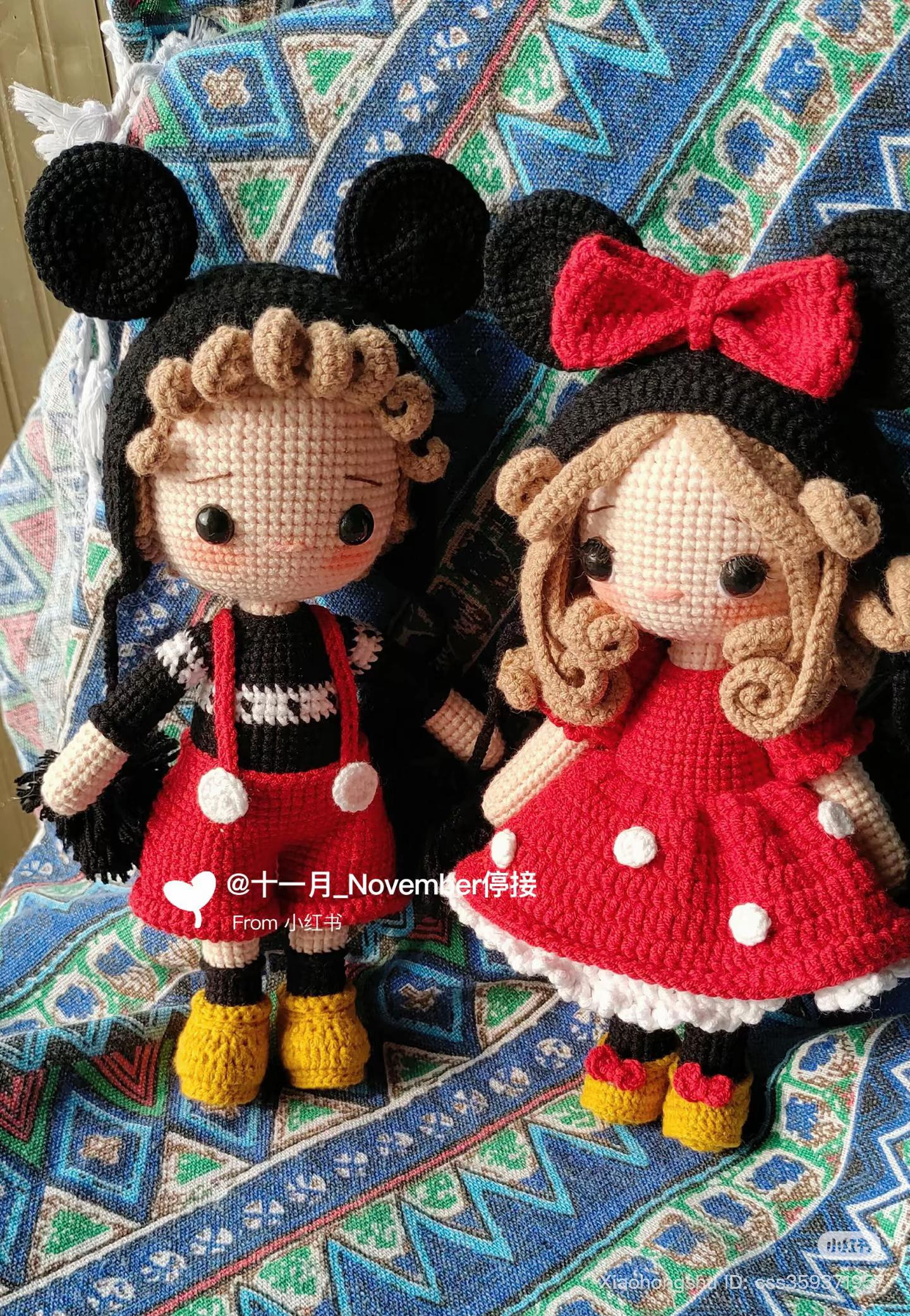 Crochet Amigurumi Mickey and Minnie Doll Pattern Chart