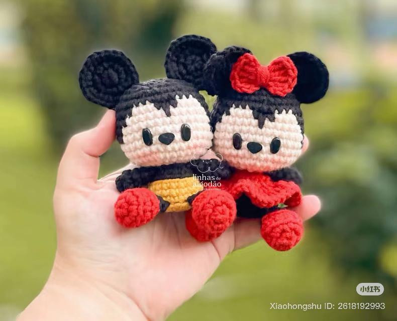 Crochet Amigurumi Mickey and Minnie Doll Pattern Chart