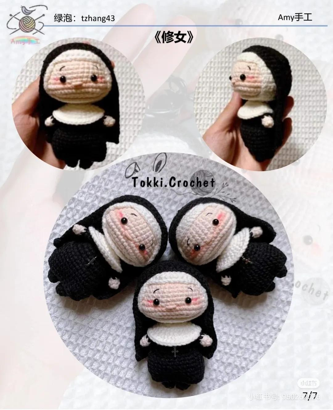Crochet Amigurumi Nun Doll Tutorial Chart