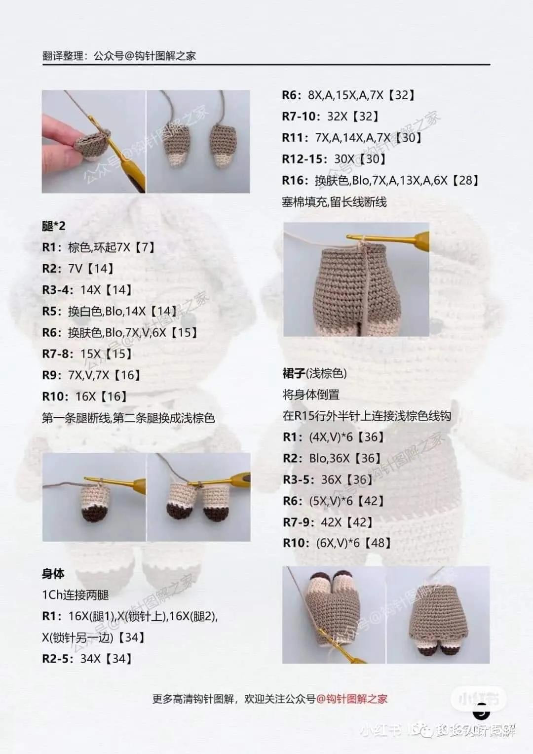 Crochet Amigurumi Old Man Pattern Chart