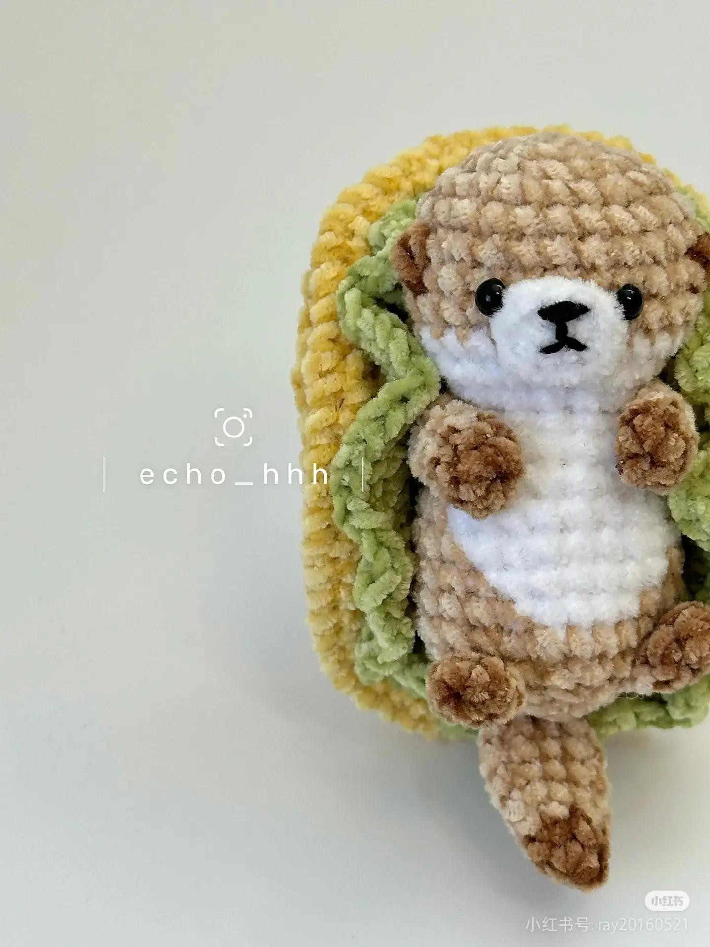 Crochet Amigurumi Otter in Egg Tart Pattern Chart