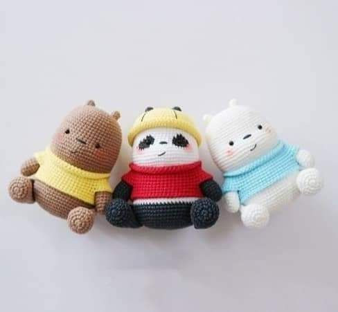 Crochet Amigurumi Panda Bear Pattern with Hat and Shirt