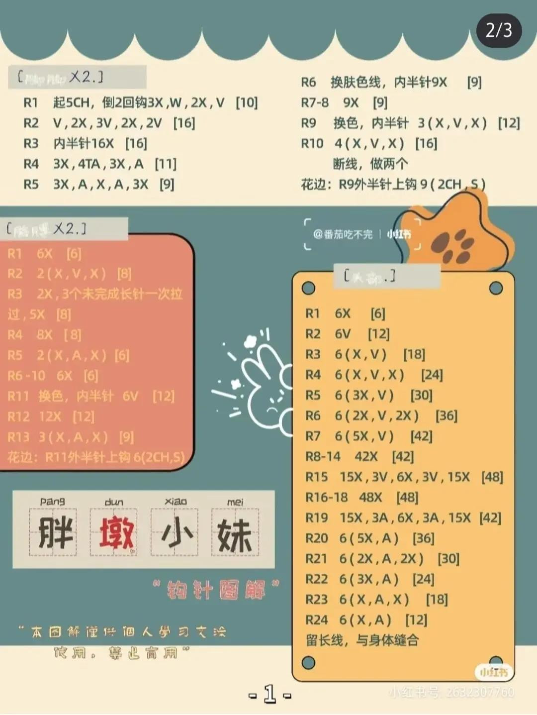 Crochet Amigurumi Pattern: Chubby Little Sister Doll with Tulip and Hat