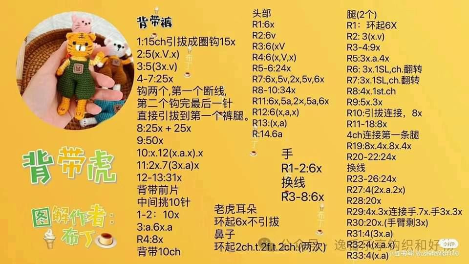 Crochet Amigurumi Pattern: Cute Bear, Cat, Tiger and Rabbit Dolls with Clothes