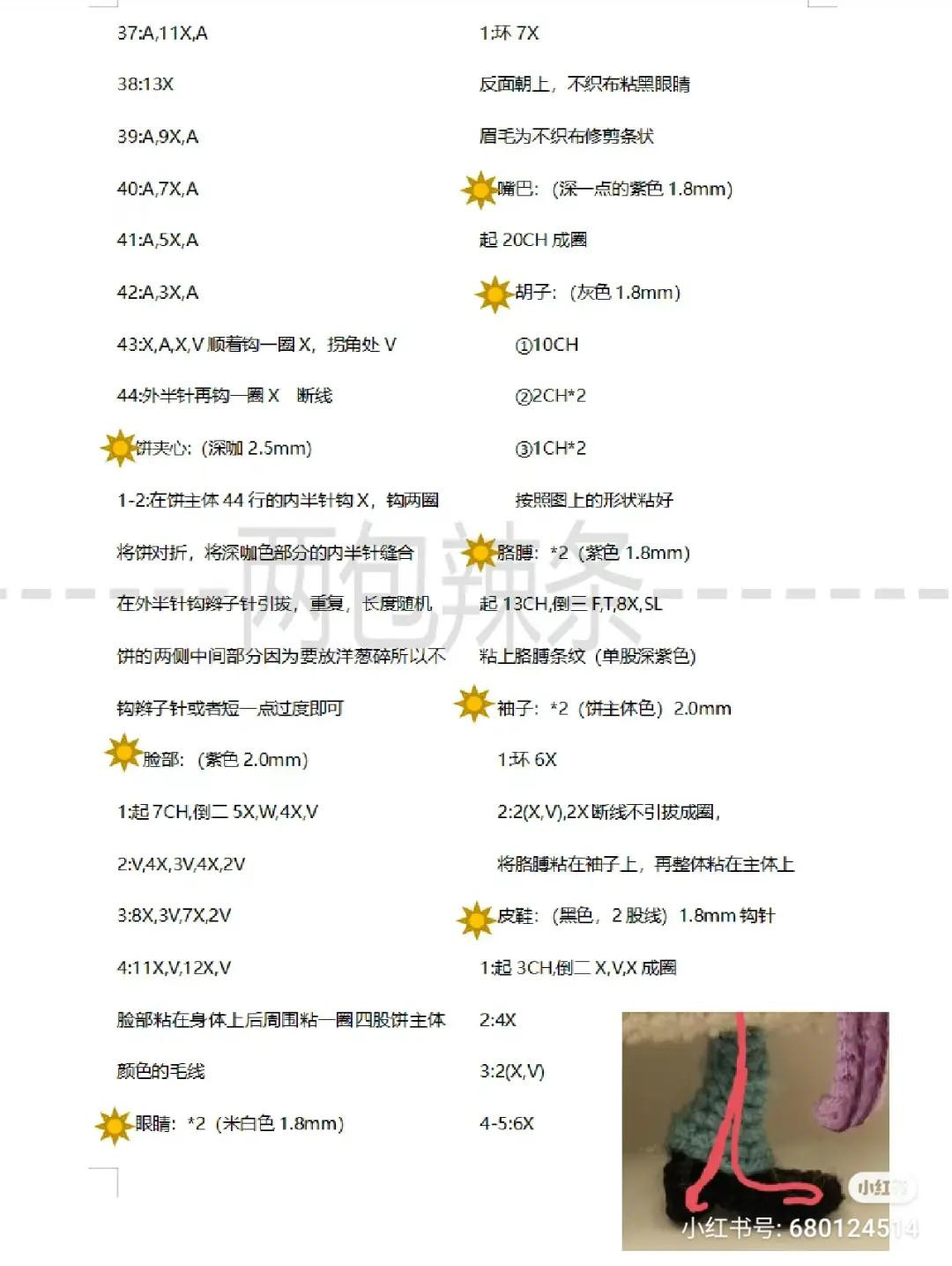 Crochet Amigurumi Pattern for a Cute Taco Character with Beard and Jeans