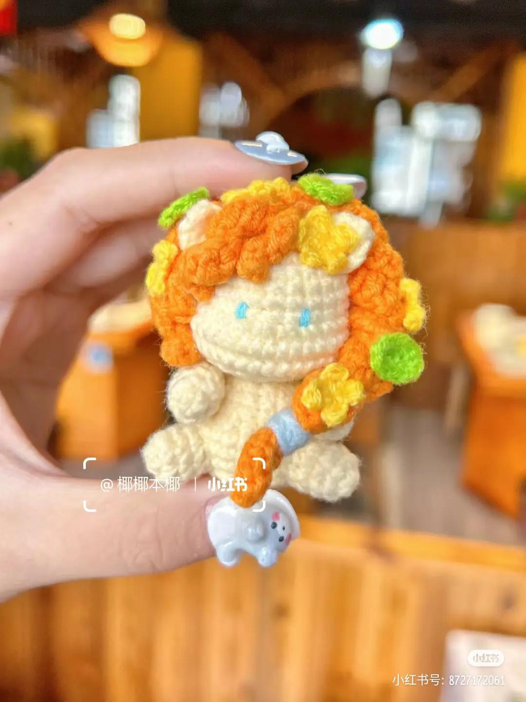 Crochet Amigurumi Pattern for Cute Lion Doll with Orange Hair