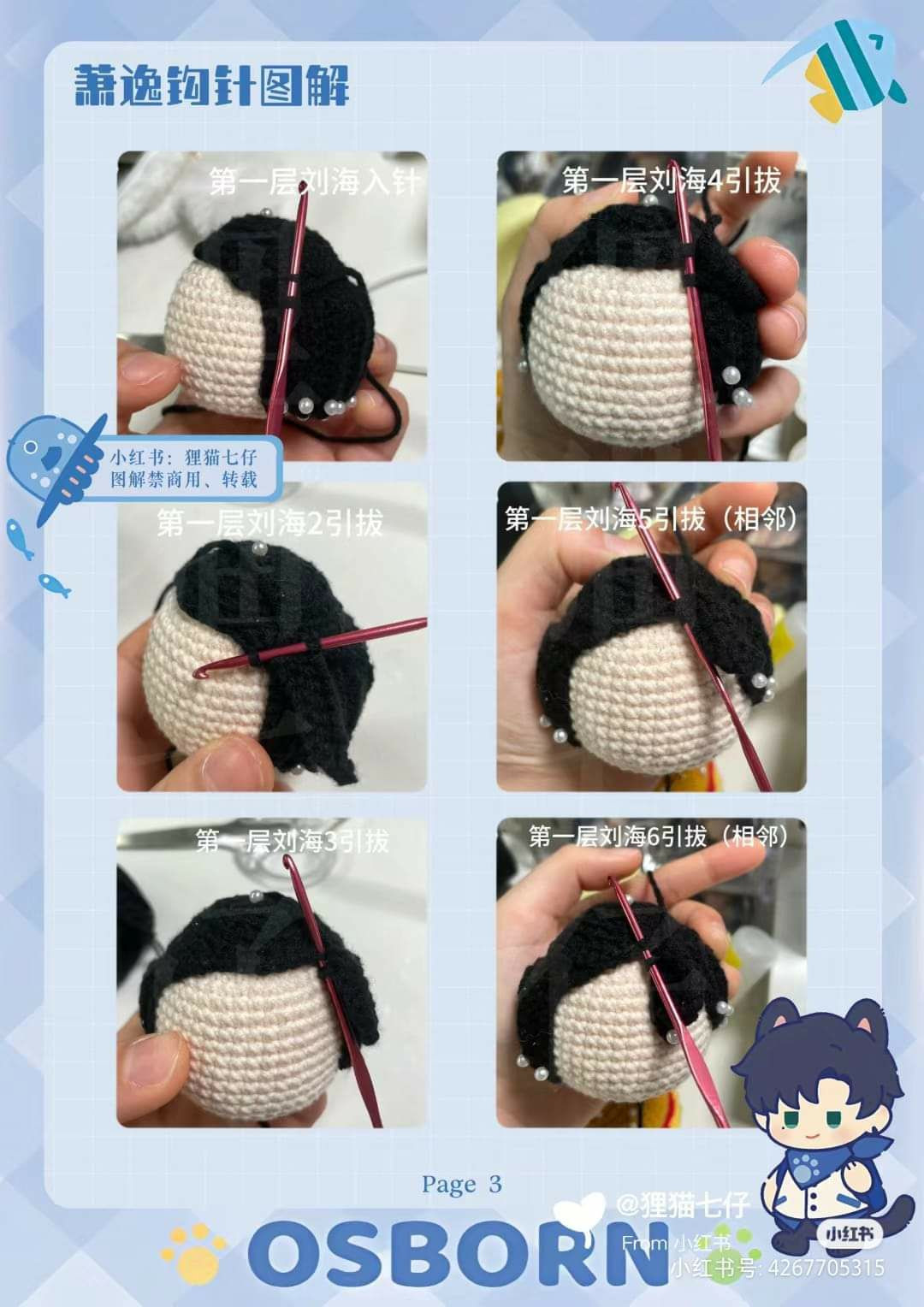 Crochet Amigurumi Pattern for Osborn Character with Cat Ears