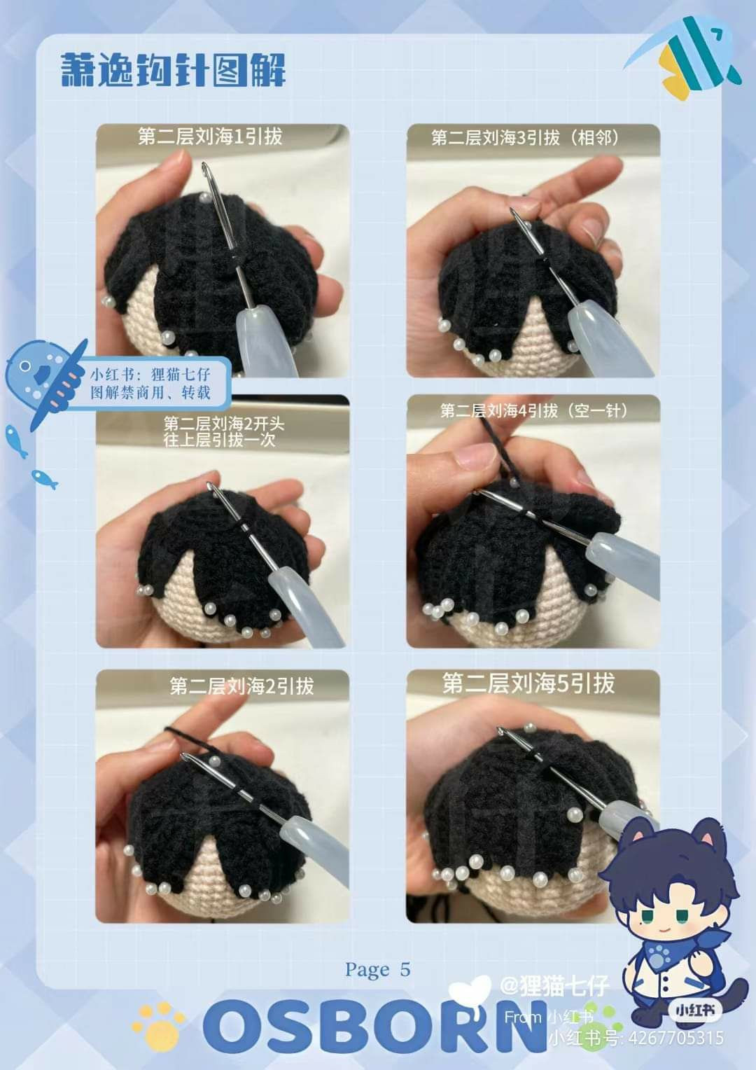 Crochet Amigurumi Pattern for Osborn Character with Cat Ears