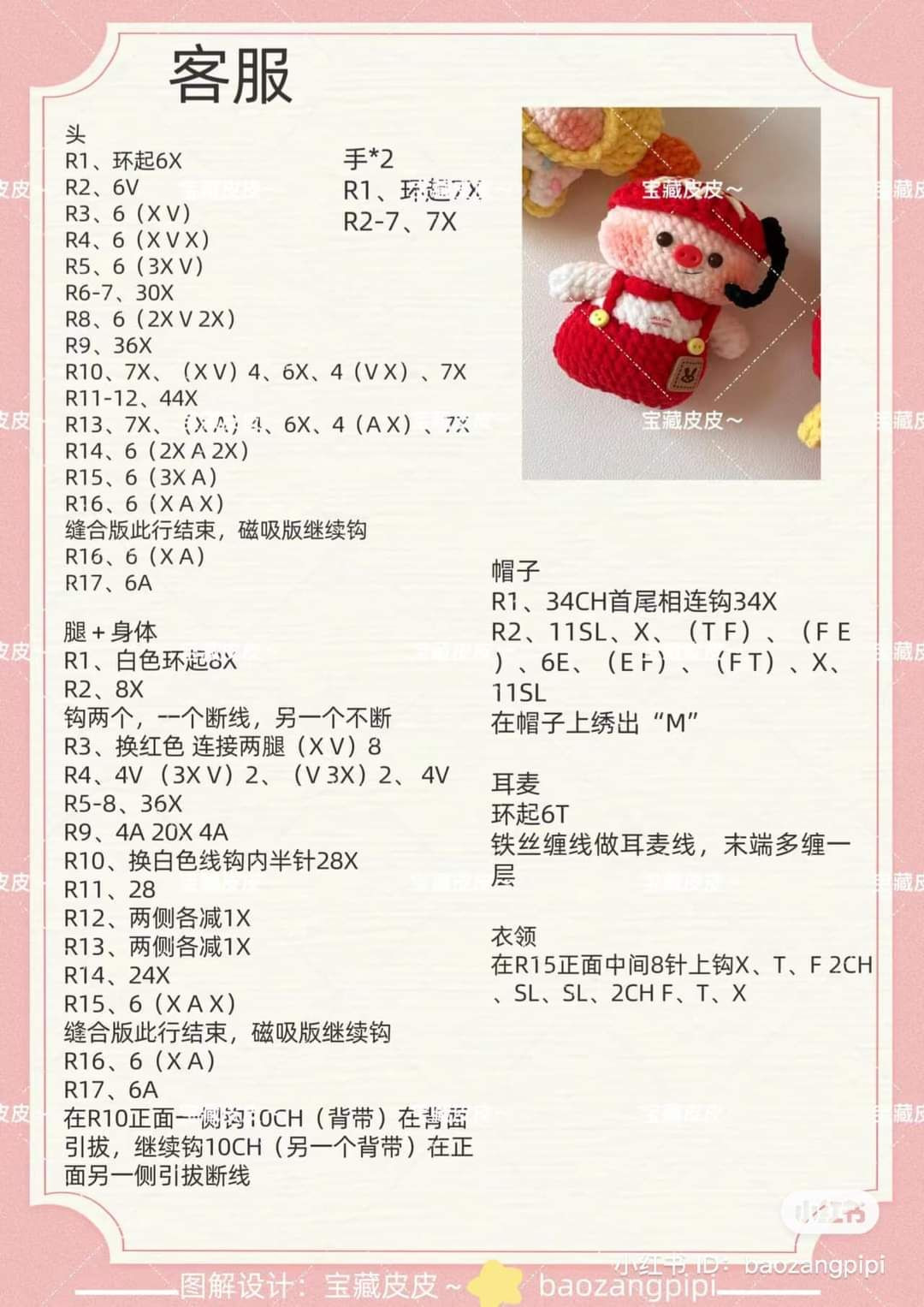 Crochet Amigurumi Pattern: Fried Shrimp, Fries, Customer Service & Pig Doll