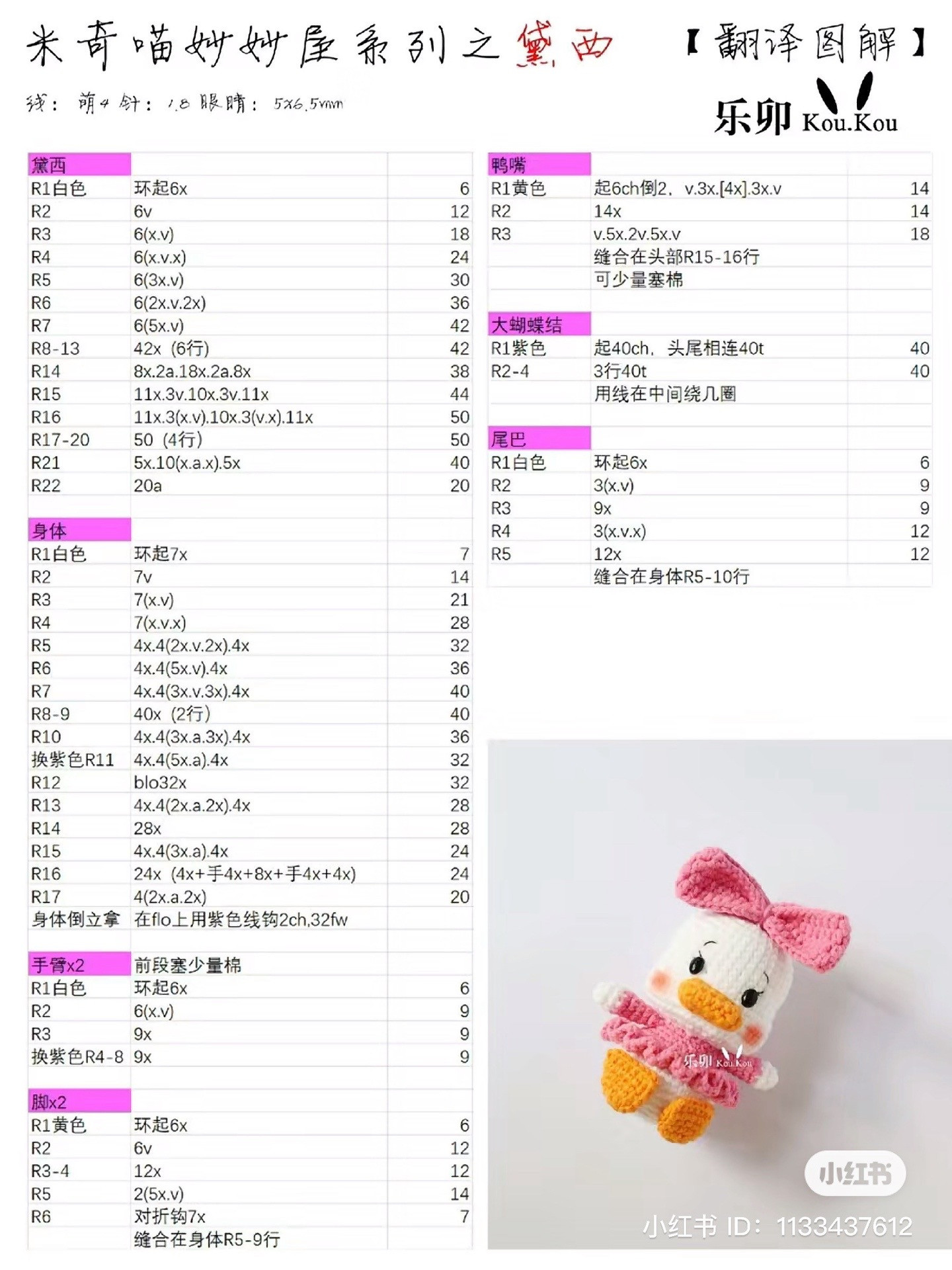 Crochet Amigurumi Pattern: Mickey Mouse Clubhouse Series (Mickey, Minnie, Donald, Pluto)