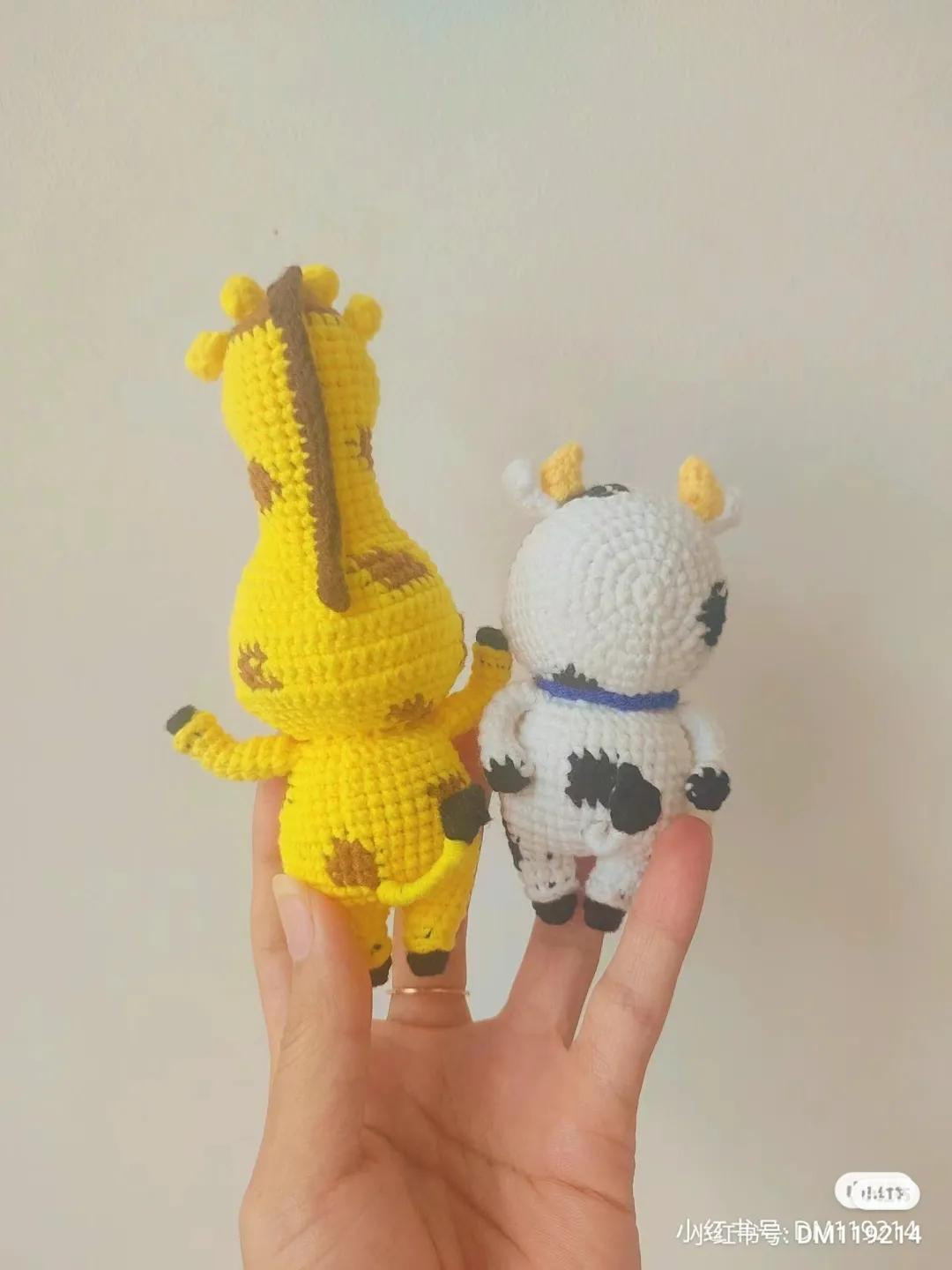 Crochet Amigurumi Pattern: Shin-chan in Cow and Giraffe Costumes