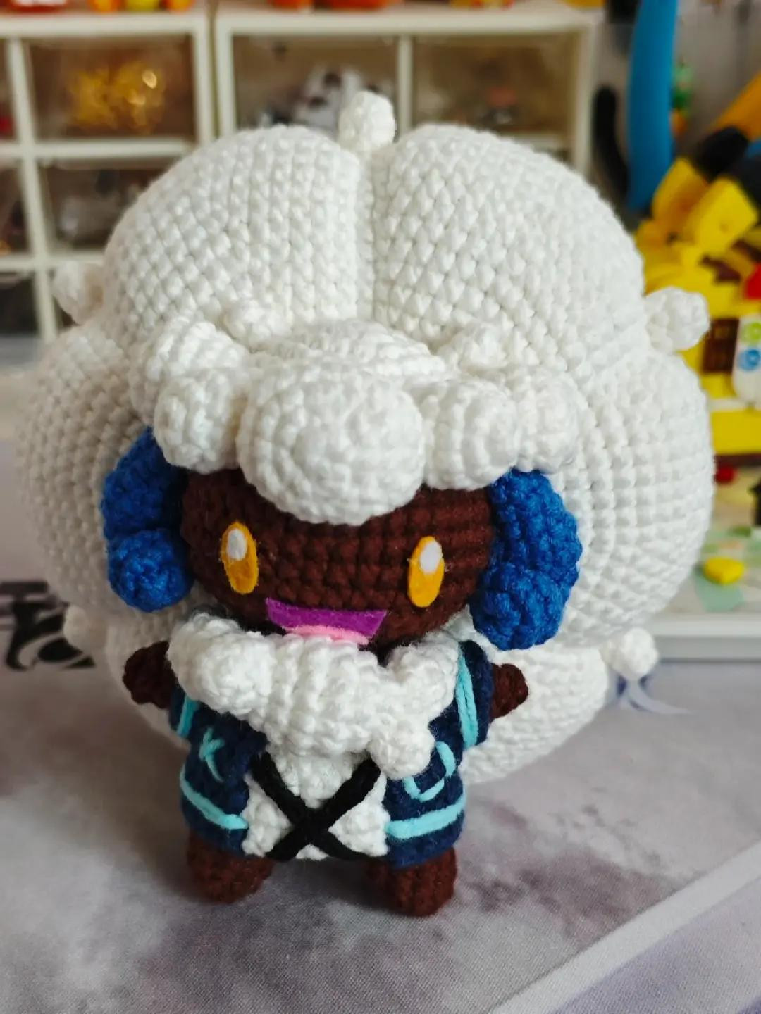 Crochet Amigurumi Pattern: Wind Spirit Doll with Cotton Flower