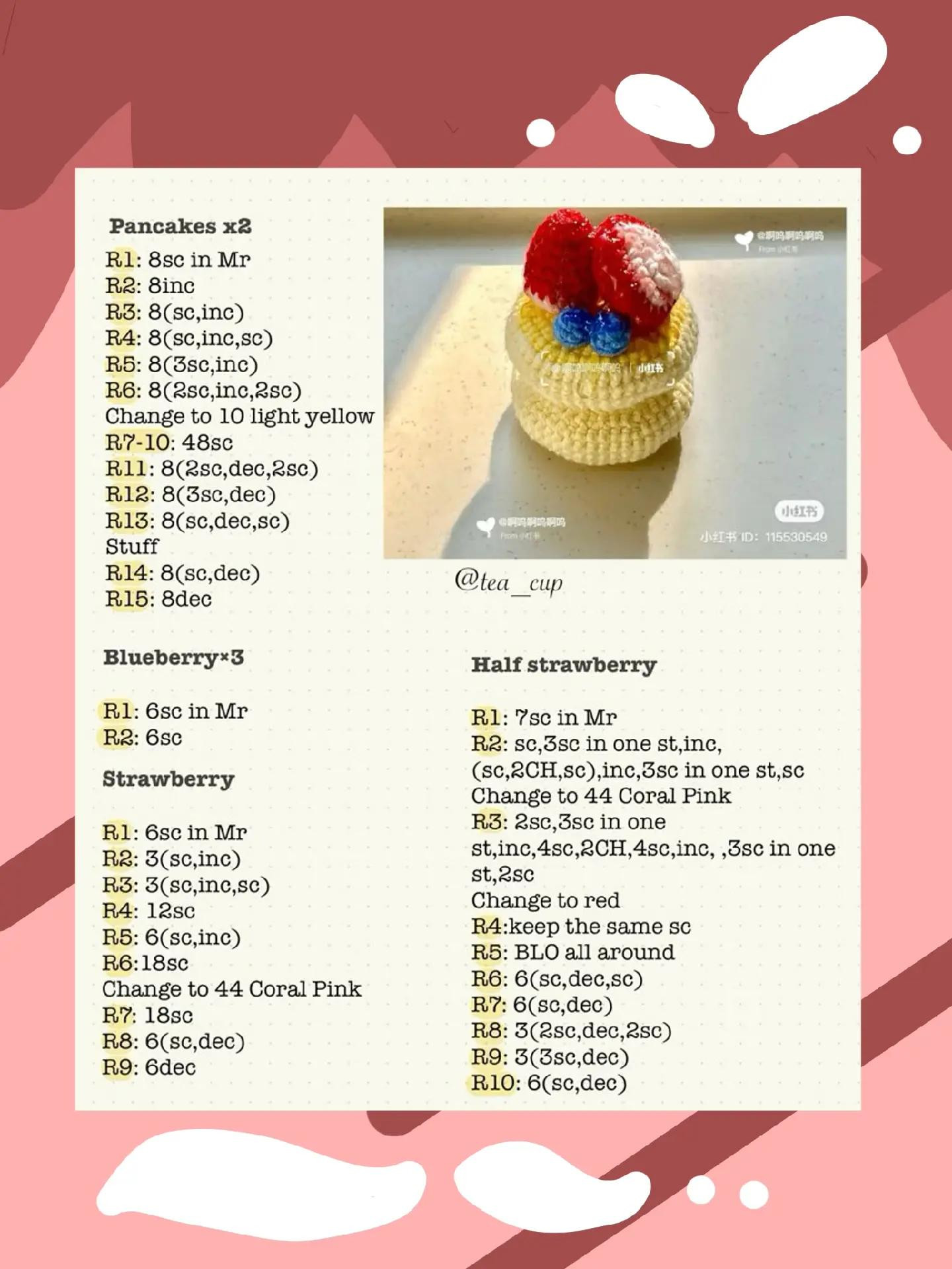 Crochet Amigurumi Patterns: Cat, Pancakes, Donut, Apple Cookie & Bunny