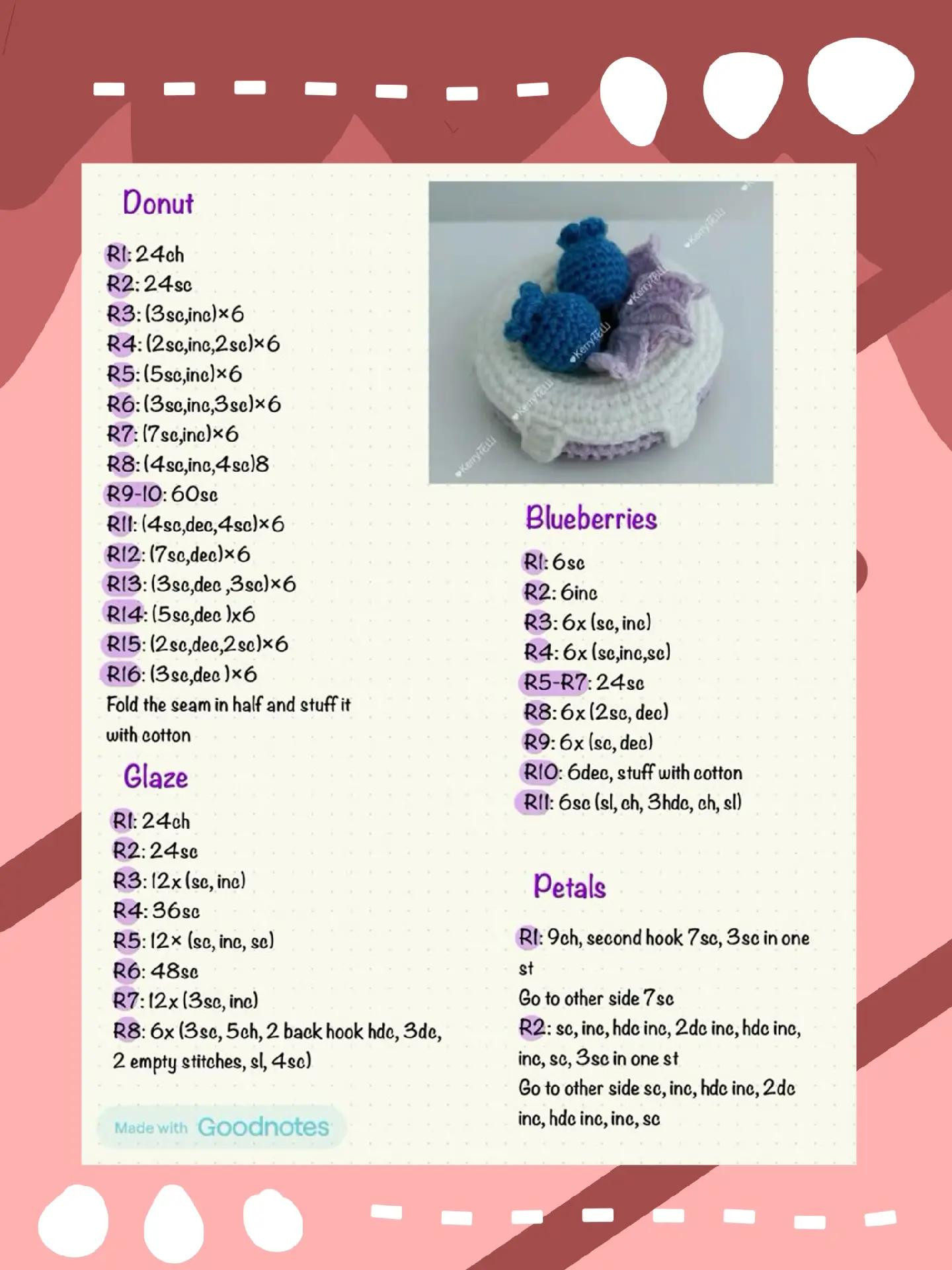 Crochet Amigurumi Patterns: Cat, Pancakes, Donut, Apple Cookie & Bunny