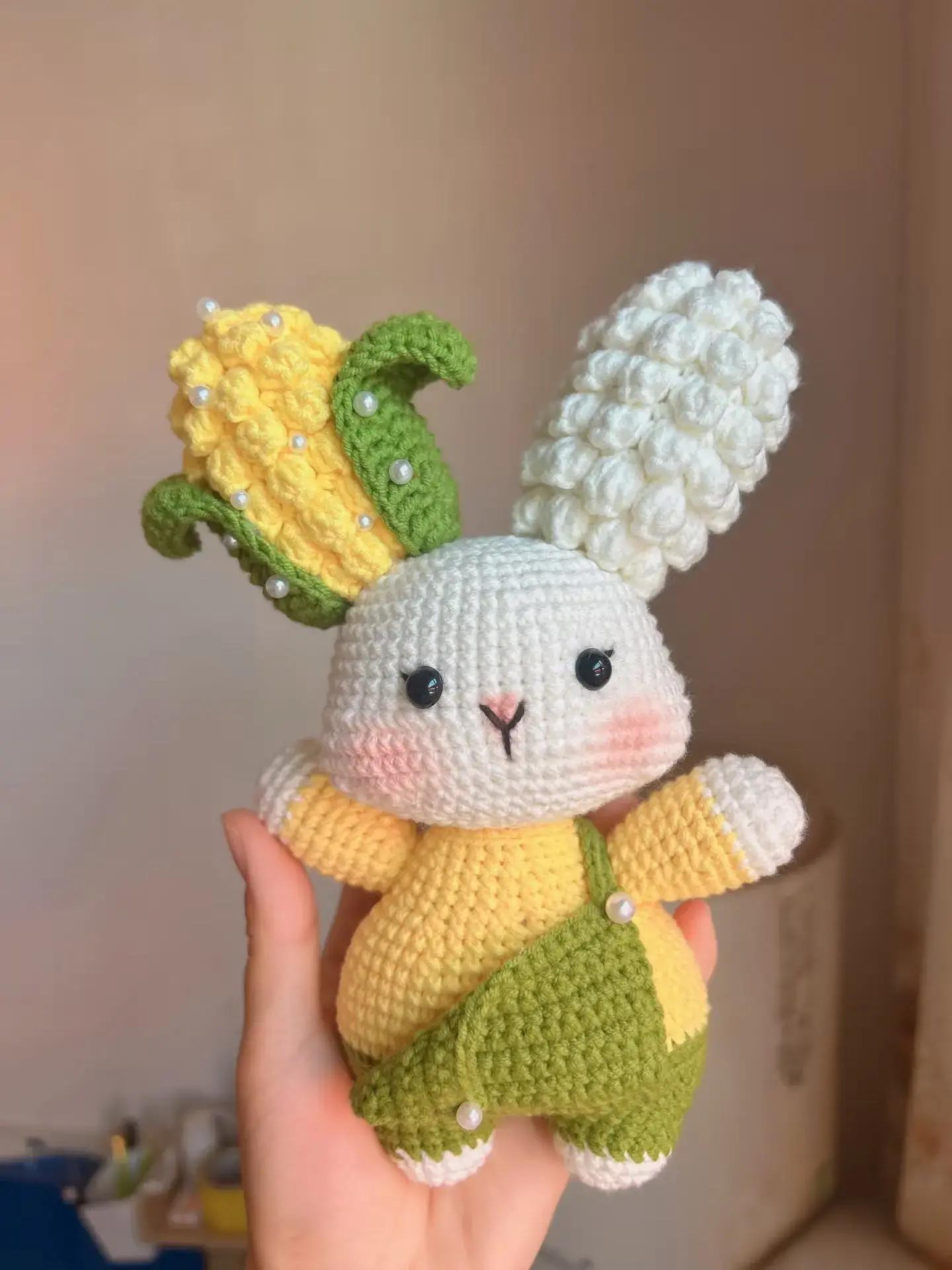 Crochet Amigurumi Patterns: Lotus Rabbit, Frog Dango & Corn Bunny
