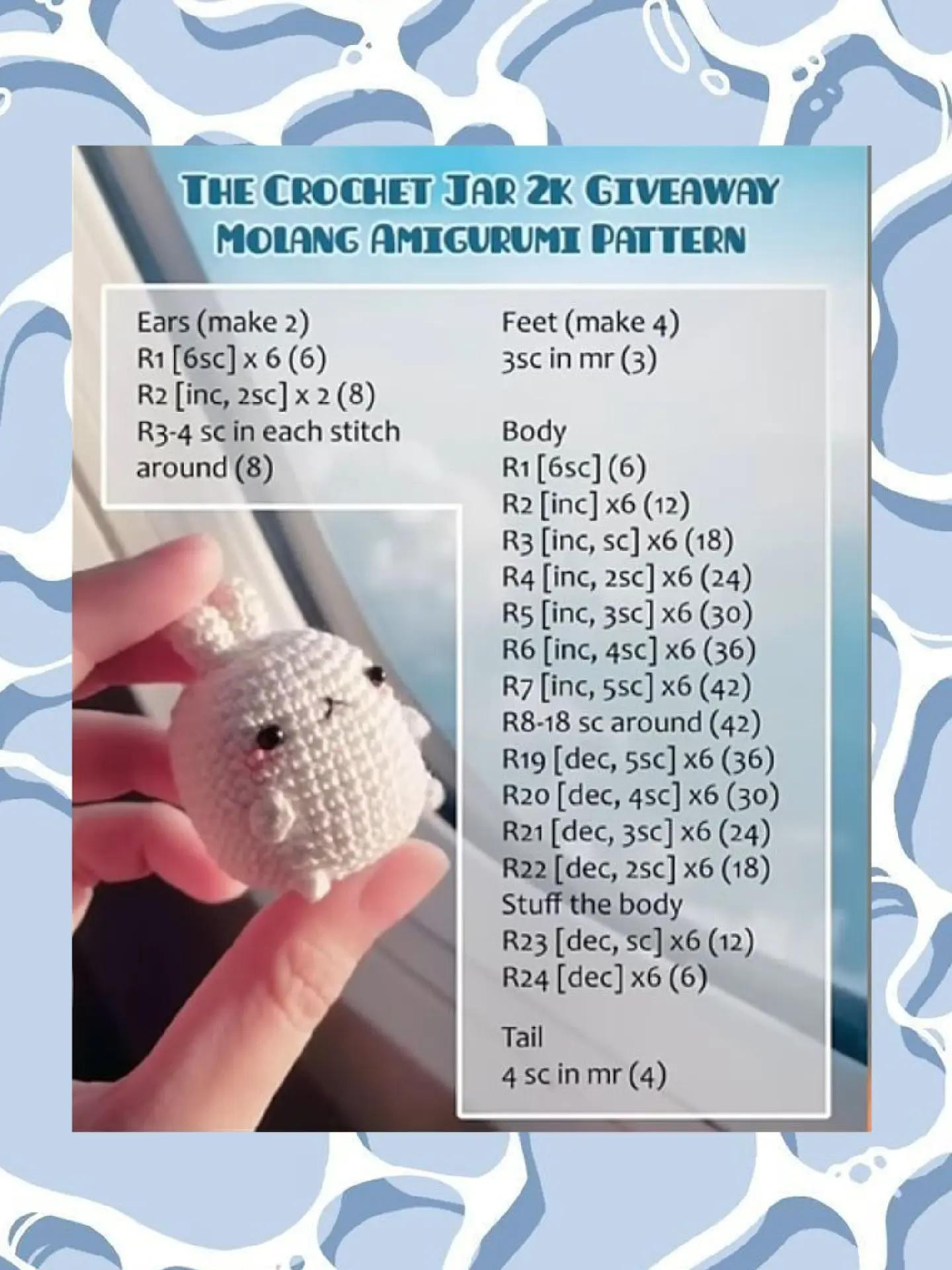 Crochet Amigurumi Patterns: Teddy Bear, Dog, Molang Rabbit, and Froggy