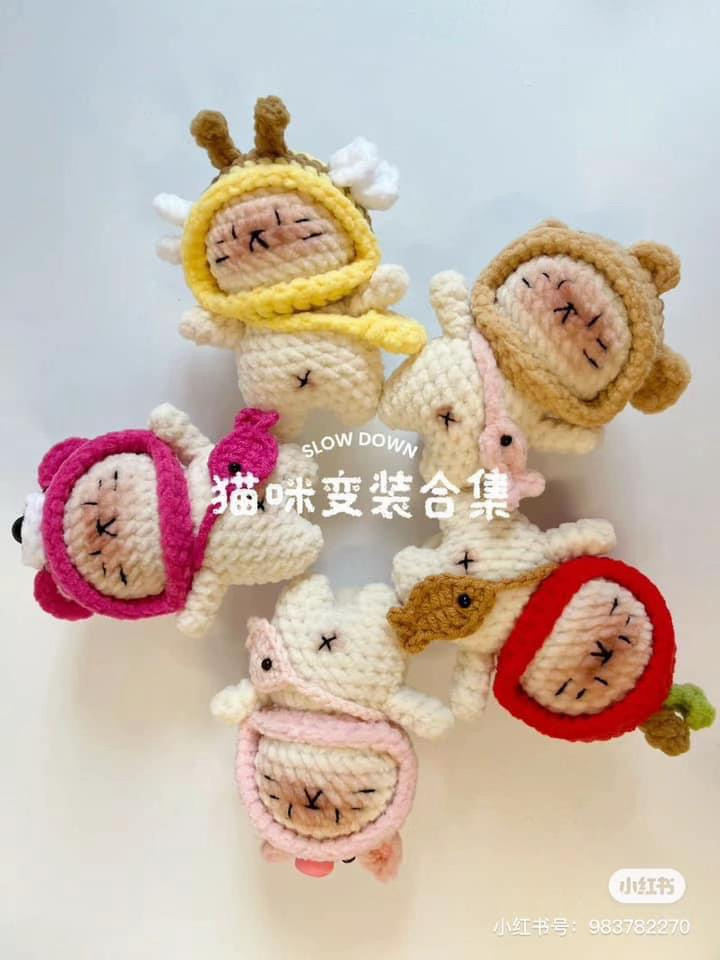 Crochet Amigurumi Pig Collection with Fruit and Animal Costumes