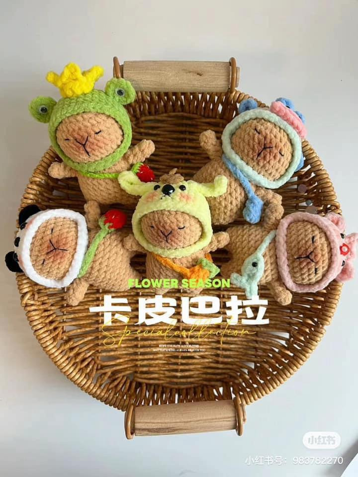 Crochet Amigurumi Pig Collection with Fruit and Animal Costumes
