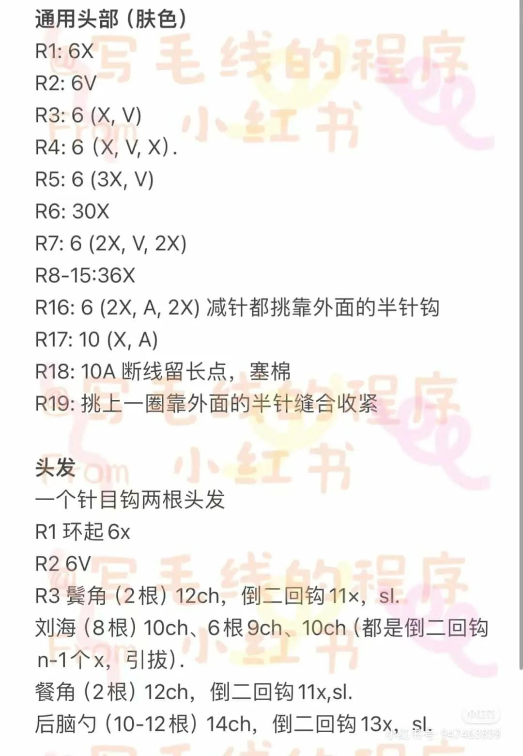 Crochet Amigurumi Pilot Hat and Head Pattern Chart