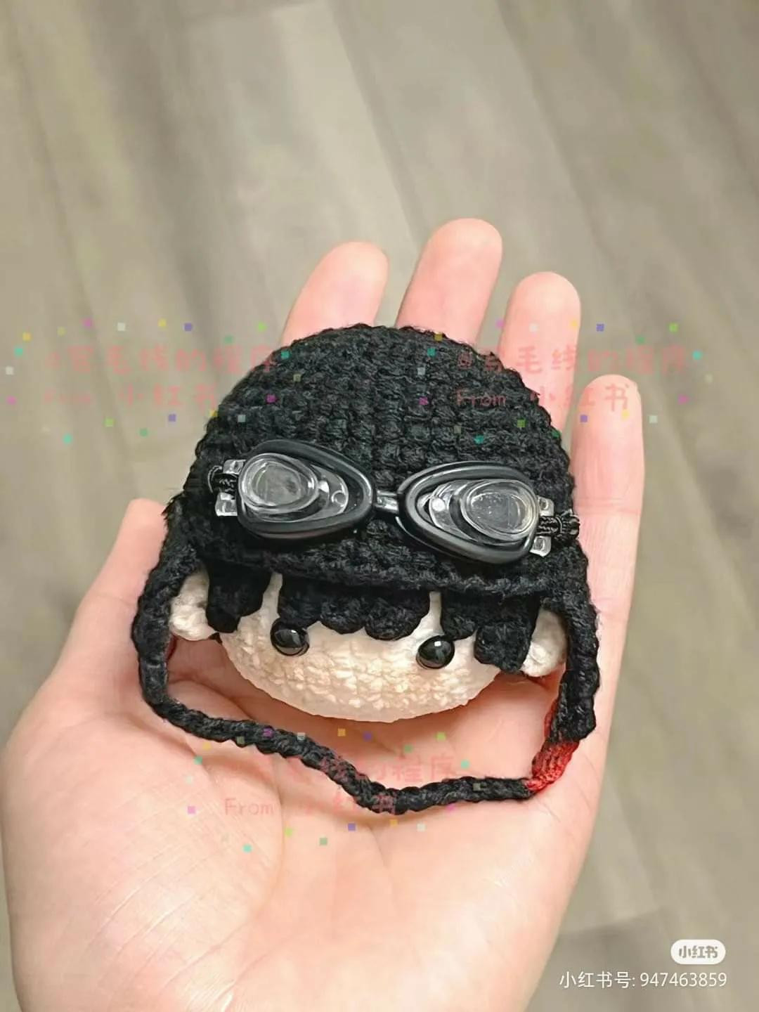 Crochet Amigurumi Pilot Hat and Head Pattern Chart