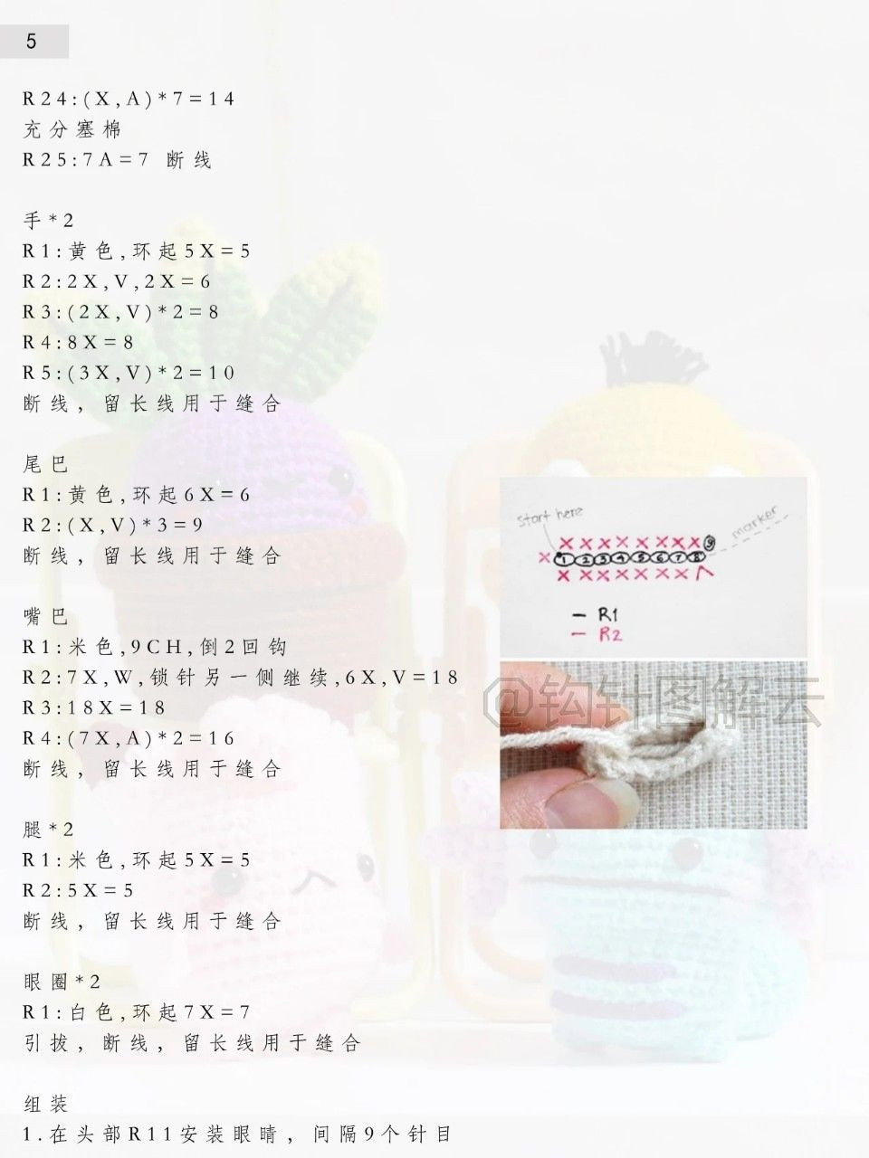 Crochet Amigurumi Pokemon: Psyduck, Oddish, Clefairy, Magikarp Pattern