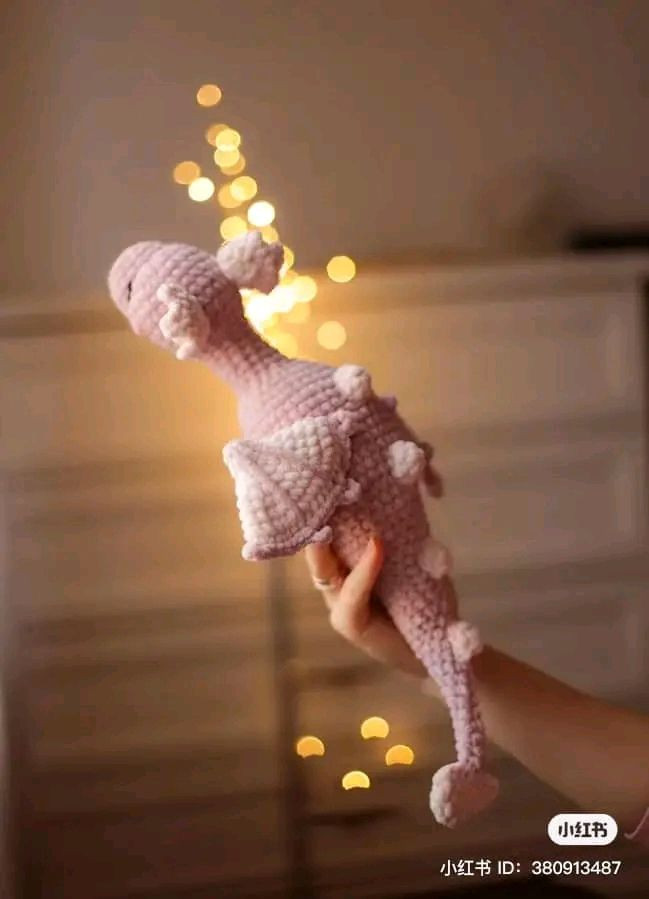Crochet Amigurumi Purple Dragon Doll Pattern Tutorial