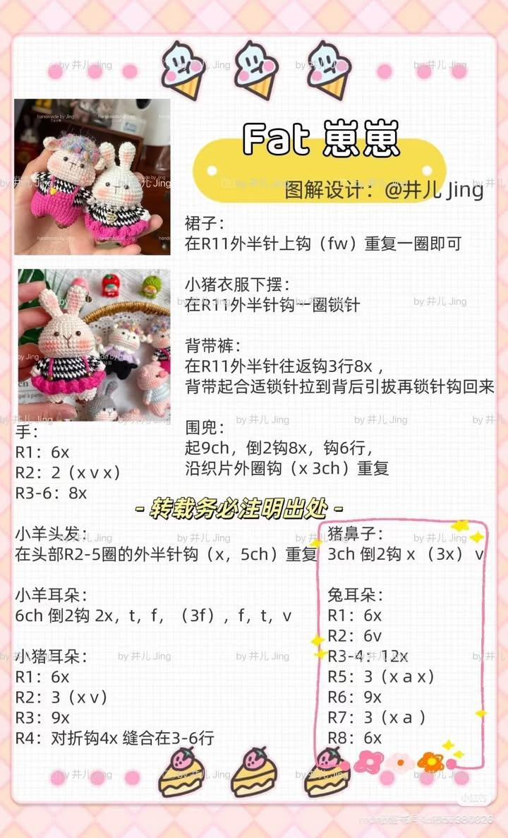 Crochet Amigurumi Rabbit Pattern: Fat Bunny with Dress Tutorial