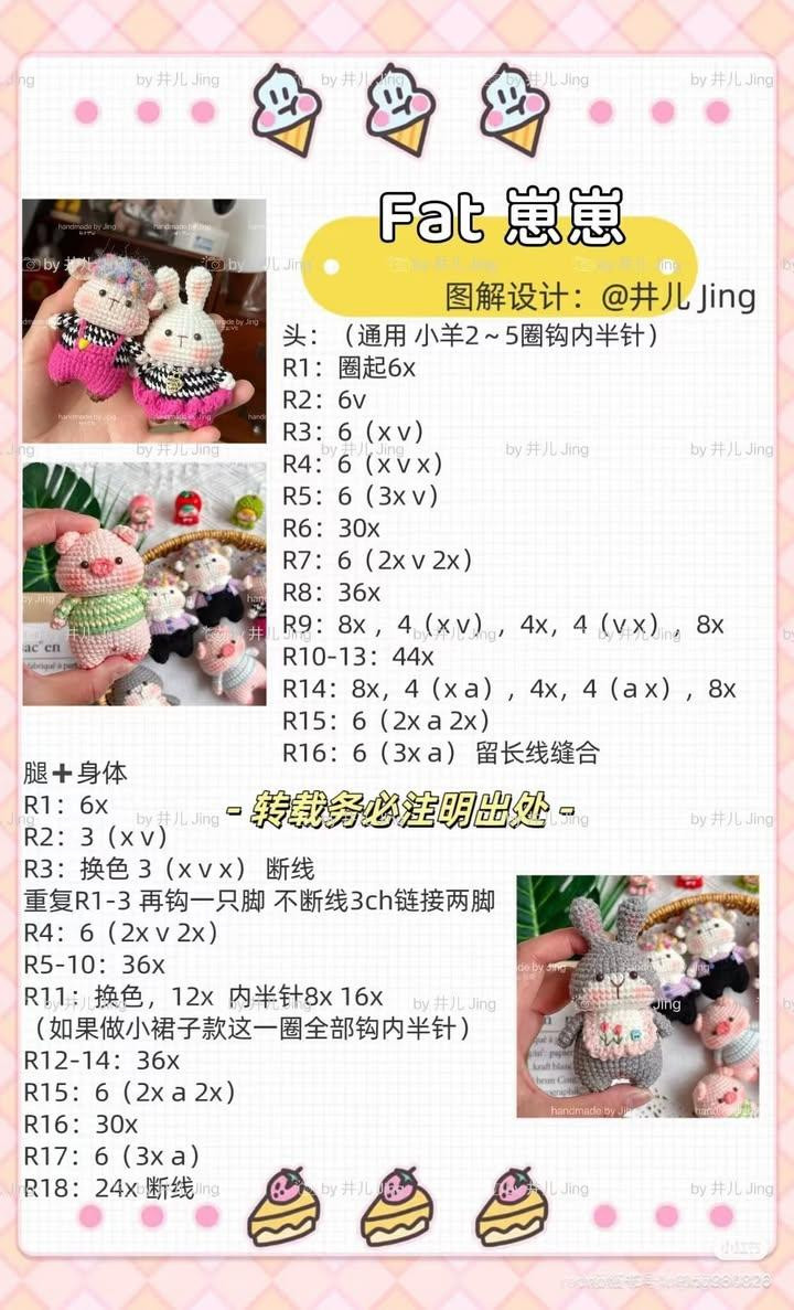 Crochet Amigurumi Rabbit Pattern: Fat Bunny with Dress Tutorial