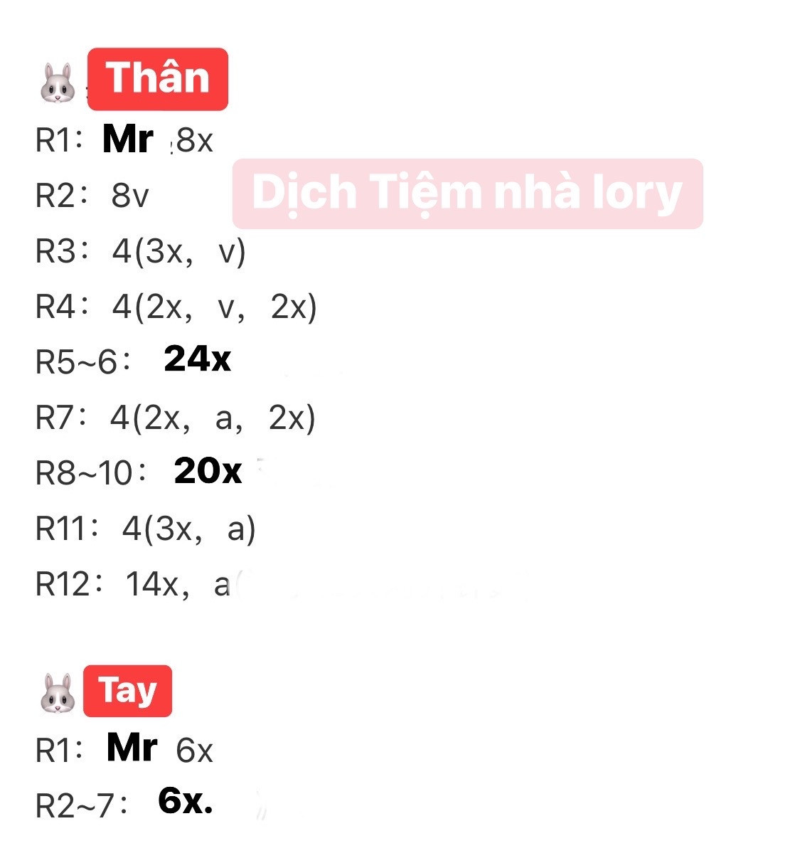 Crochet Amigurumi Rabbit Pattern with Accessories