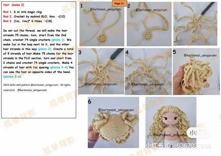 Crochet Amigurumi Sofia Doll Pattern with Pink Dress and Blonde Hair