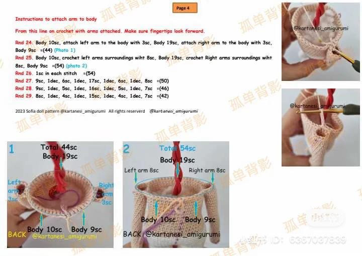 Crochet Amigurumi Sofia Doll Pattern with Pink Dress and Blonde Hair