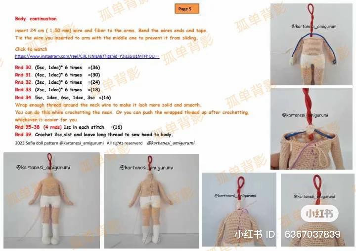 Crochet Amigurumi Sofia Doll Pattern with Pink Dress and Blonde Hair