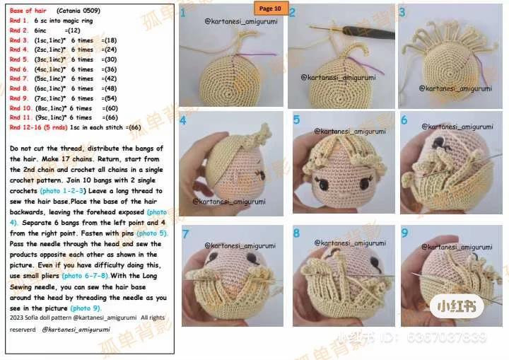 Crochet Amigurumi Sofia Doll Pattern with Pink Dress and Blonde Hair