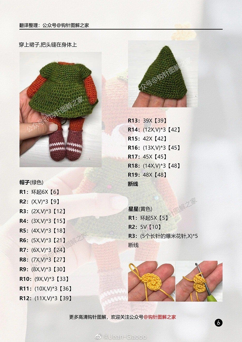 Crochet Amigurumi Squirrel Doll Pattern Chart