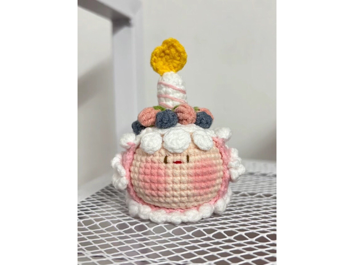 Crochet Amigurumi Strawberry Birthday Cake Doll with Candle Pattern