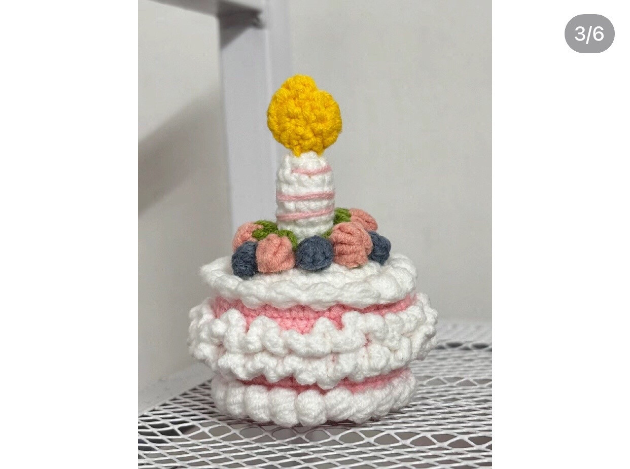 Crochet Amigurumi Strawberry Birthday Cake Doll with Candle Pattern