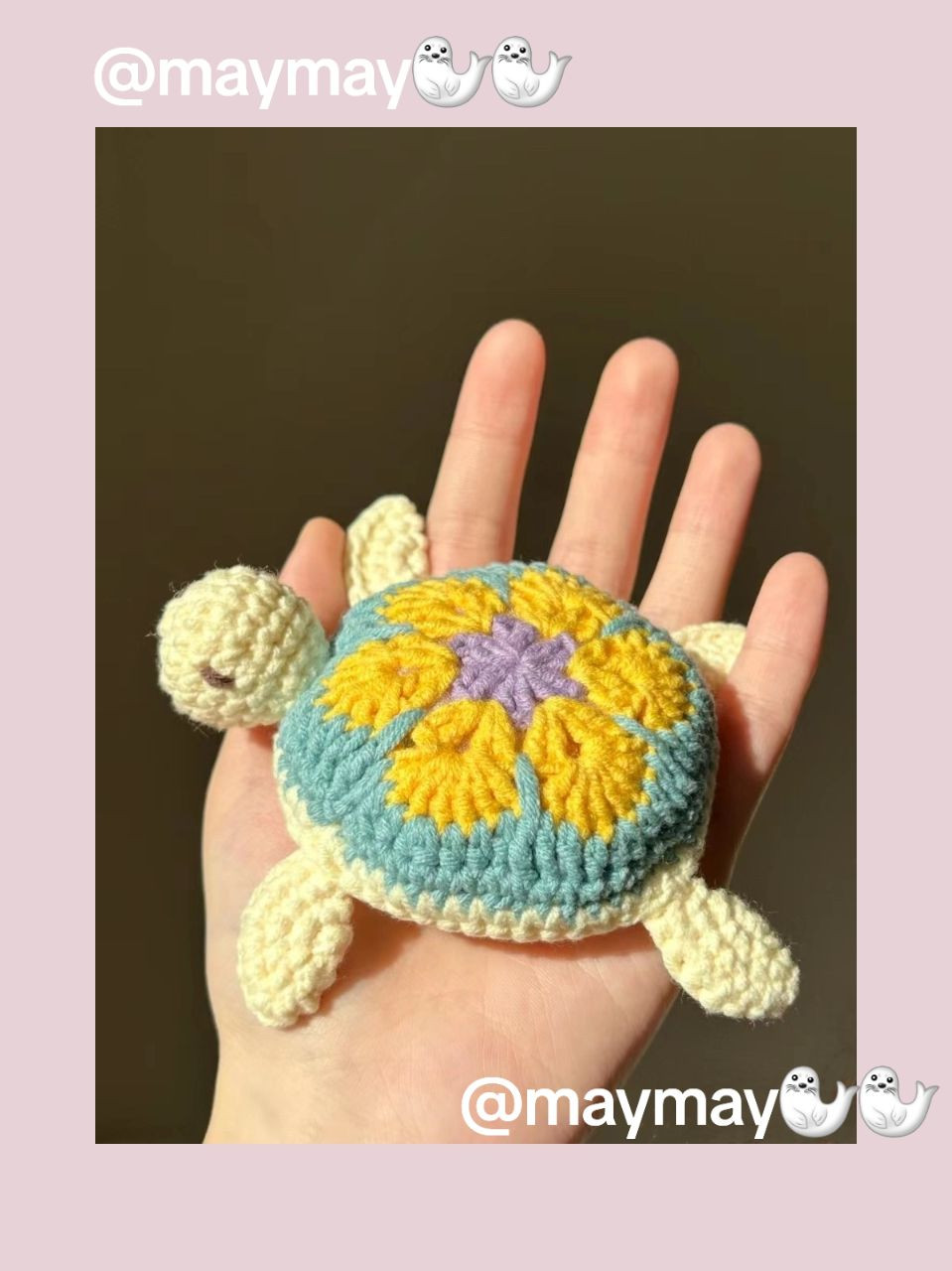 Crochet Amigurumi Turtle Pattern with Flower Shell Design