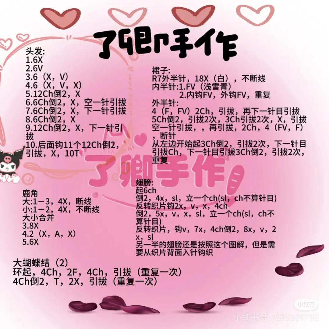 Crochet Angel Fairy Doll Keychain Pattern Chart