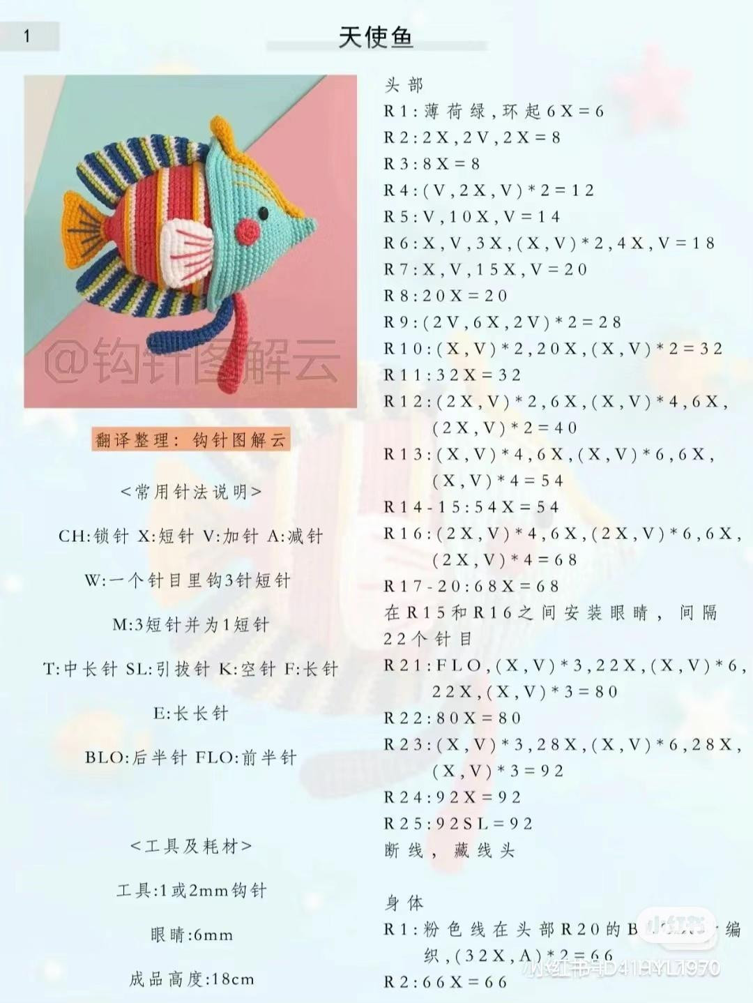 Crochet Angel Fish Keychain Pattern Tutorial