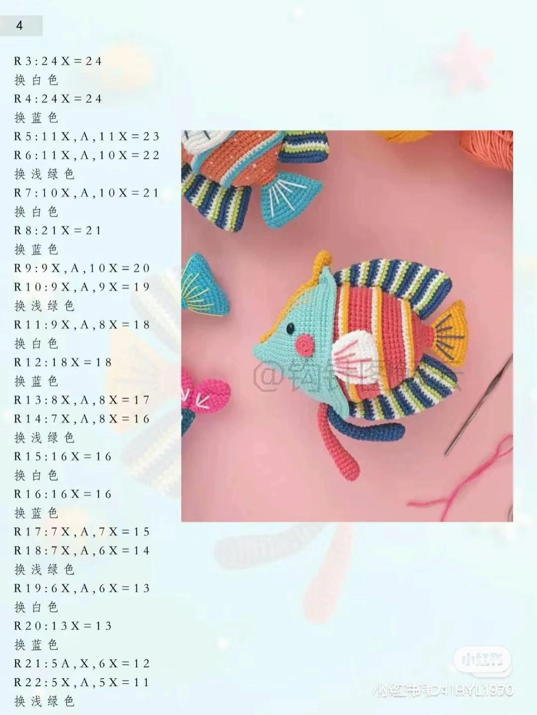 Crochet Angel Fish Keychain Pattern Tutorial